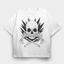 Skull With Axe Weapons Axes, Tricou Oversize Barbati (Unisex)