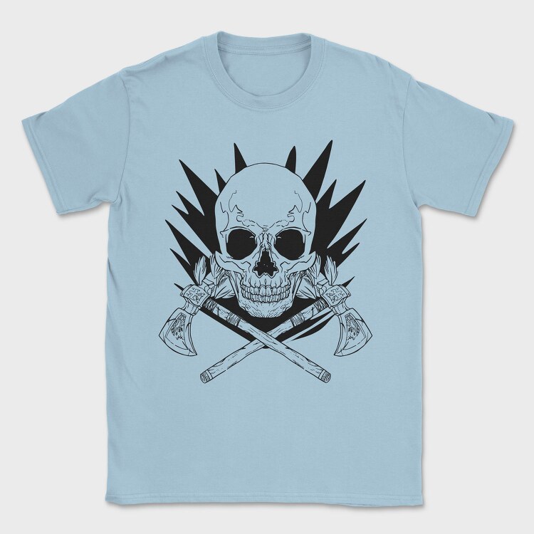Skull With Axe Weapons Axes, Tricou Barbati (Unisex)
