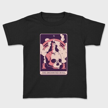 Skull Mystical Tarot Card The Enchanted Skull 10, Tricou Copii