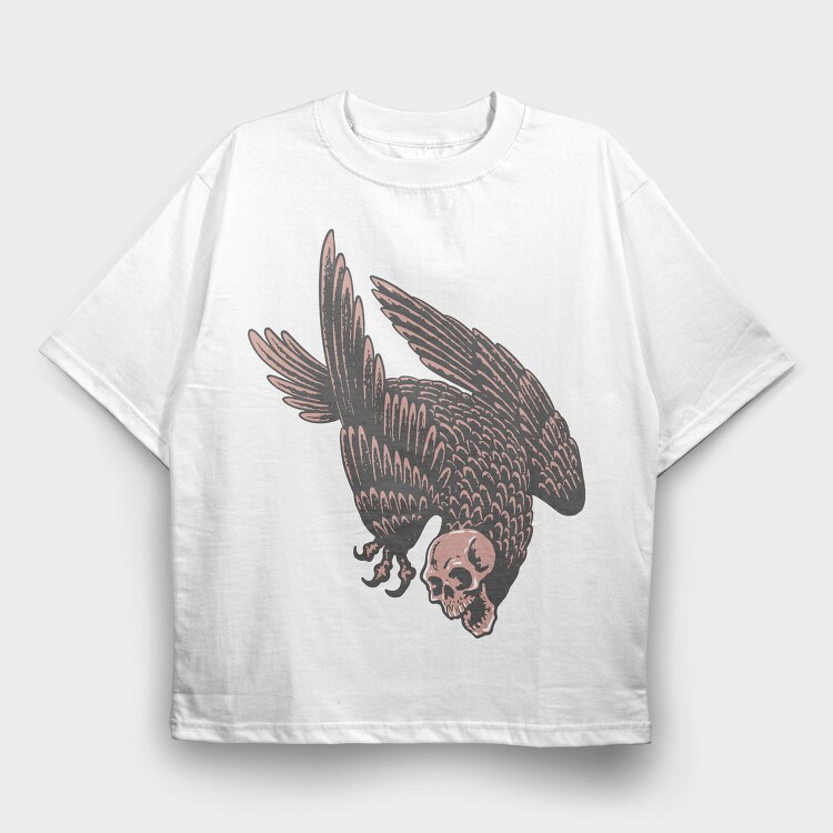 Skull Hawk, Tricou Oversize Barbati (Unisex)