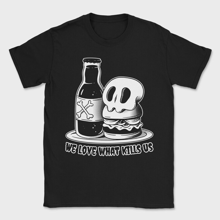 Skull Hamburguer And Beer Burguer, Tricou Barbati (Unisex)