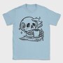 Skull Drinking Coffee Skeleton, Tricou Barbati (Unisex)