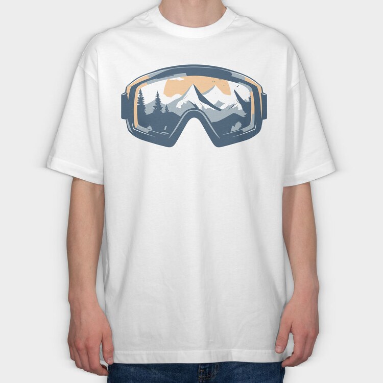 Skiing Goggles, Tricou Oversize Barbati (Unisex)