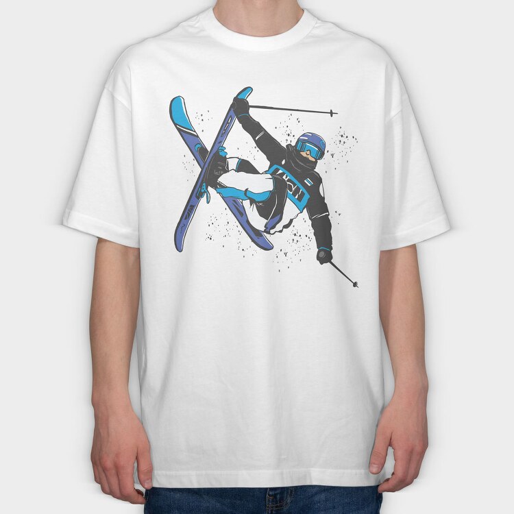Skier Cork Trick, Tricou Oversize Barbati (Unisex)