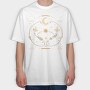 Moon Circle And Wildflowers Stars Sun Planets Tote 10, Tricou Oversize Barbati (Unisex)