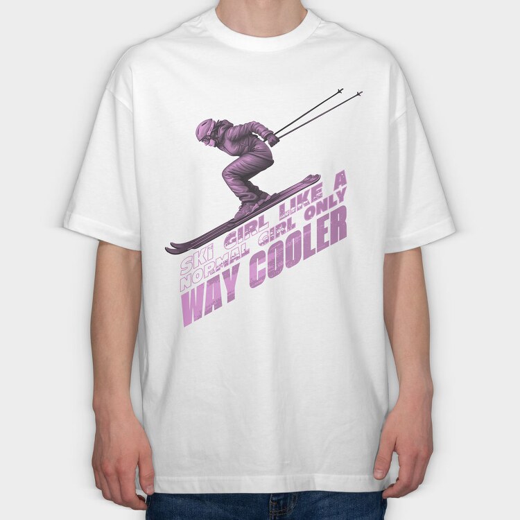 Skier Action Quote, Tricou Oversize Barbati (Unisex)