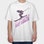Skier Action Quote, Tricou Oversize Barbati (Unisex)