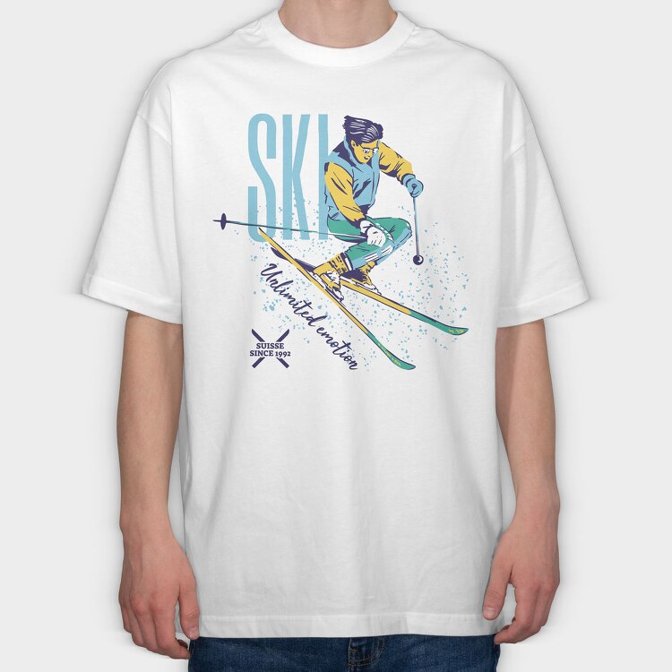 Ski Unlimited Emotion Winter, Tricou Oversize Barbati (Unisex)