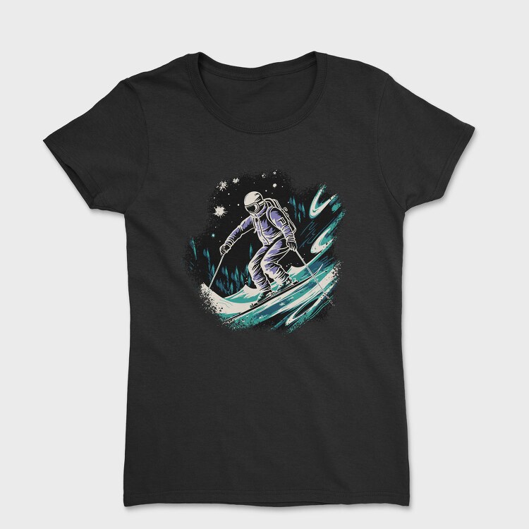 Skiing Snow Sport Night Ski, Tricou Femei