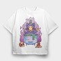 Skull Cat Gothic Witch Cake, Tricou Oversize Barbati (Unisex)