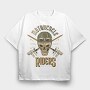 Skull Biker 04, Tricou Oversize Barbati (Unisex)
