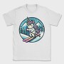 Skiing Unicorn Winter Scene Sky, Tricou Barbati (Unisex)