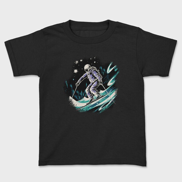 Skiing Snow Sport Night Ski, Tricou Copii