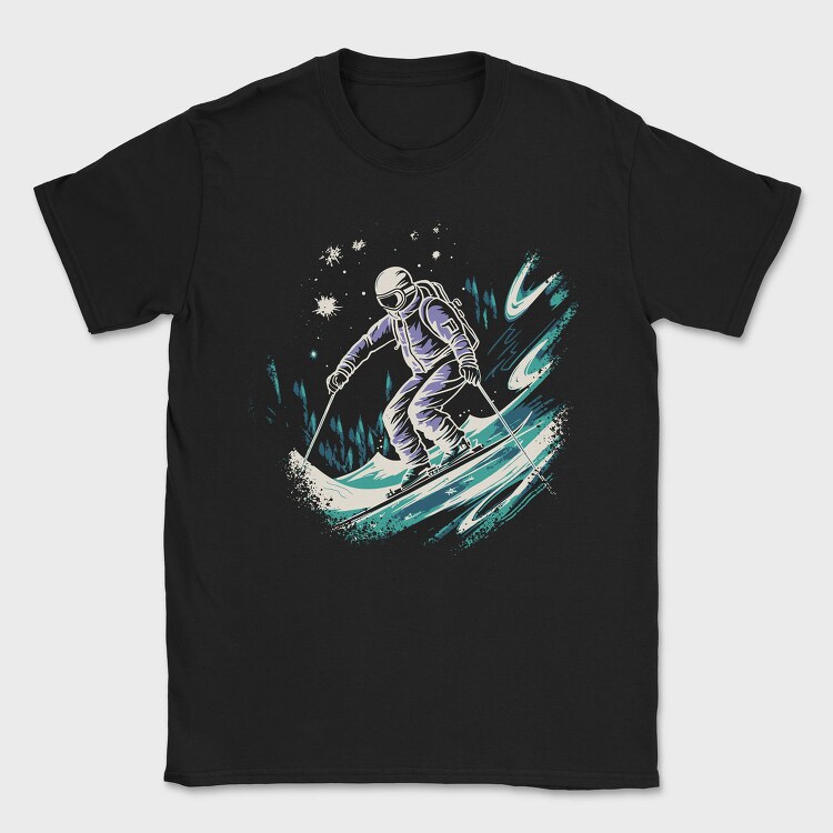 Skiing Snow Sport Night Ski, Tricou Barbati (Unisex)