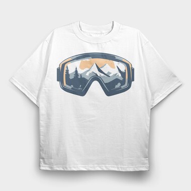 Skiing Goggles, Tricou Oversize Barbati (Unisex)