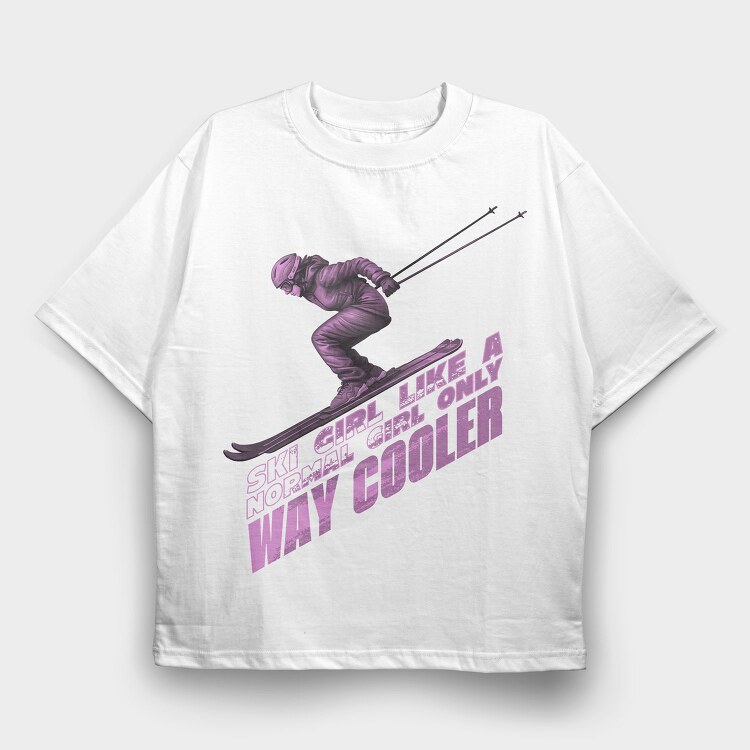 Skier Action Quote, Tricou Oversize Barbati (Unisex)