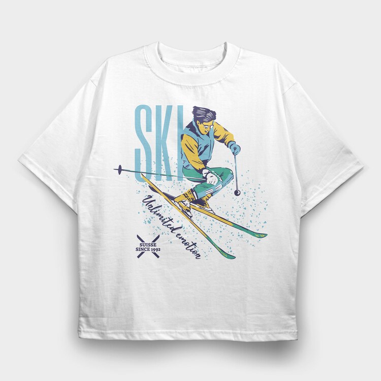 Ski Unlimited Emotion Winter, Tricou Oversize Barbati (Unisex)