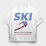 Ski Snow Style Winter, Tricou Oversize Barbati (Unisex)