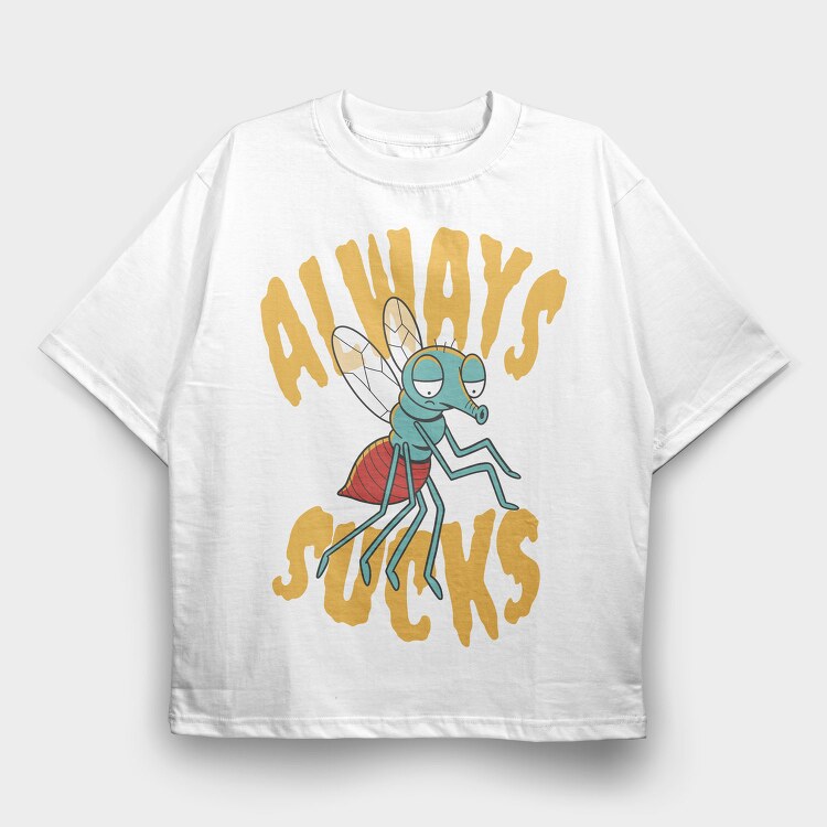 Mosquito Cartoon Quote, Tricou Oversize Barbati (Unisex)
