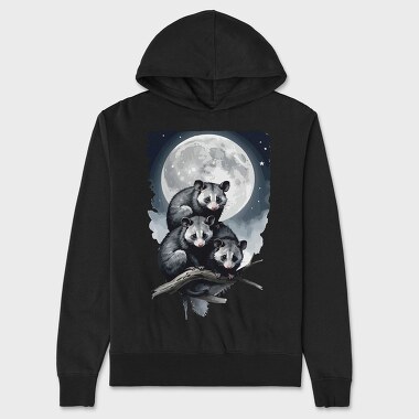 Moonlit Three Opossum, Hanorac Oversize Barbati (Unisex)