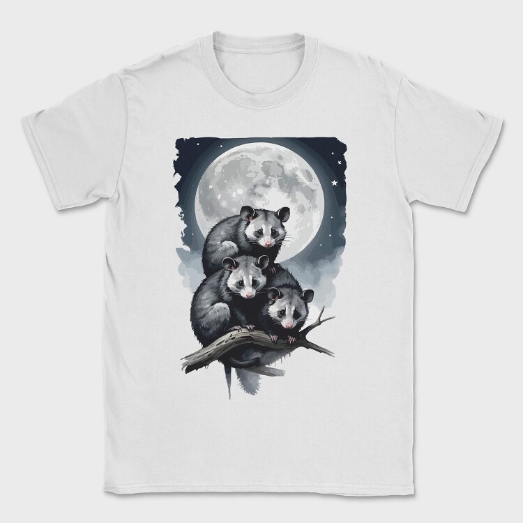 Moonlit Three Opossum, Tricou Barbati (Unisex)