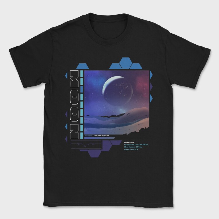 Moon Landscape Planets, Tricou Barbati (Unisex)