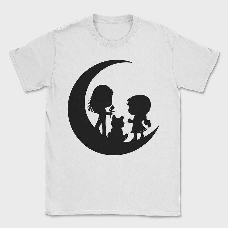 Moon Kids Silhouette In The Moon, Tricou Barbati (Unisex)