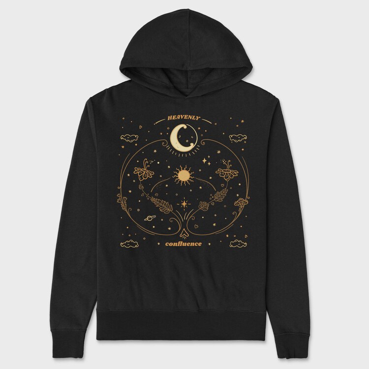 Moon Circle And Wildflowers Stars Sun Planets Tote 10, Hanorac Oversize Barbati (Unisex)