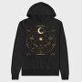 Moon Circle And Wildflowers Stars Sun Planets Tote 10, Hanorac Oversize Barbati (Unisex)