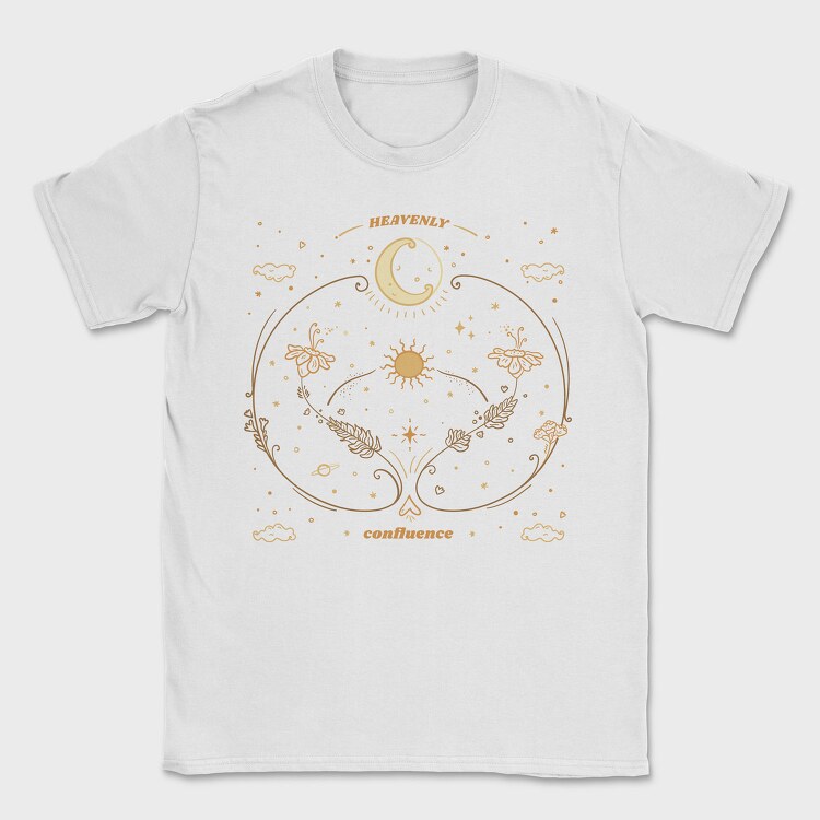 Moon Circle And Wildflowers Stars Sun Planets Tote 10, Tricou Barbati (Unisex)
