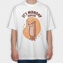 Monday Sloth Cartoon Monday Again, Tricou Oversize Barbati (Unisex)