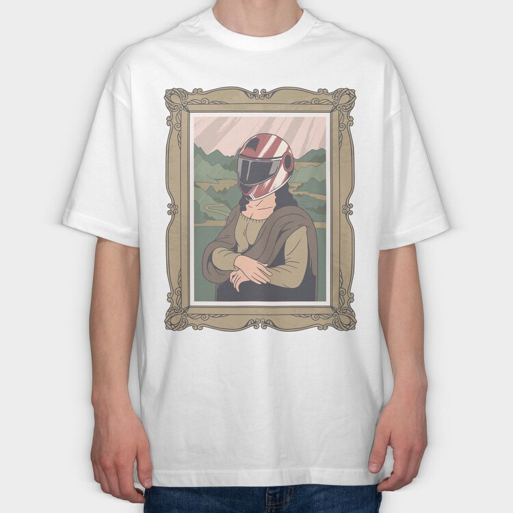 Mona Lisa Helmet, Tricou Oversize Barbati (Unisex)