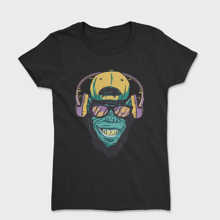 Monkey With Headphones, Tricou Femei