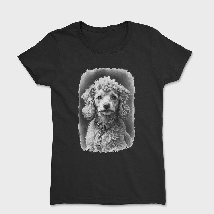 Miniature Poodle Portrait, Tricou Femei