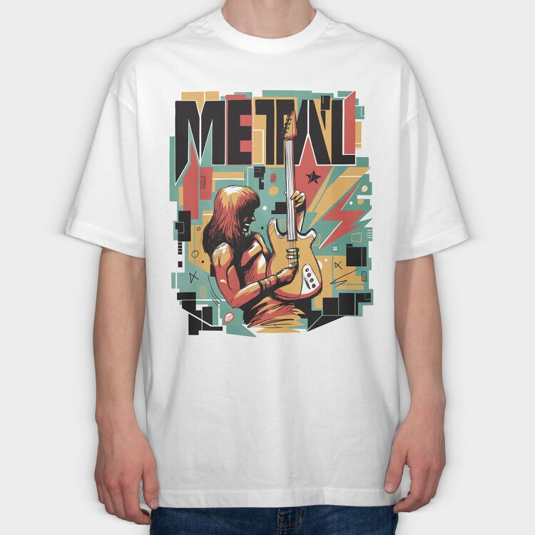 Metal Musician Abstract Music 05, Tricou Oversize Barbati (Unisex)
