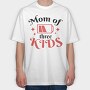 Mom Of Three Quote, Tricou Oversize Barbati (Unisex)