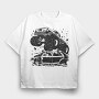 Monster Truck And Car, Tricou Oversize Barbati (Unisex)