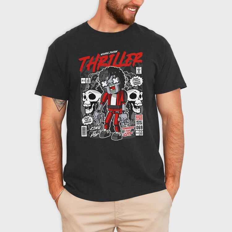 Thriller Robot Skull, Tricou Barbati (Unisex)
