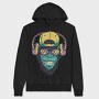 Monkey With Headphones, Hanorac Oversize Barbati (Unisex)