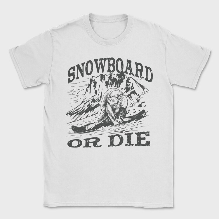 Monkey Snowboarding, Tricou Barbati (Unisex)