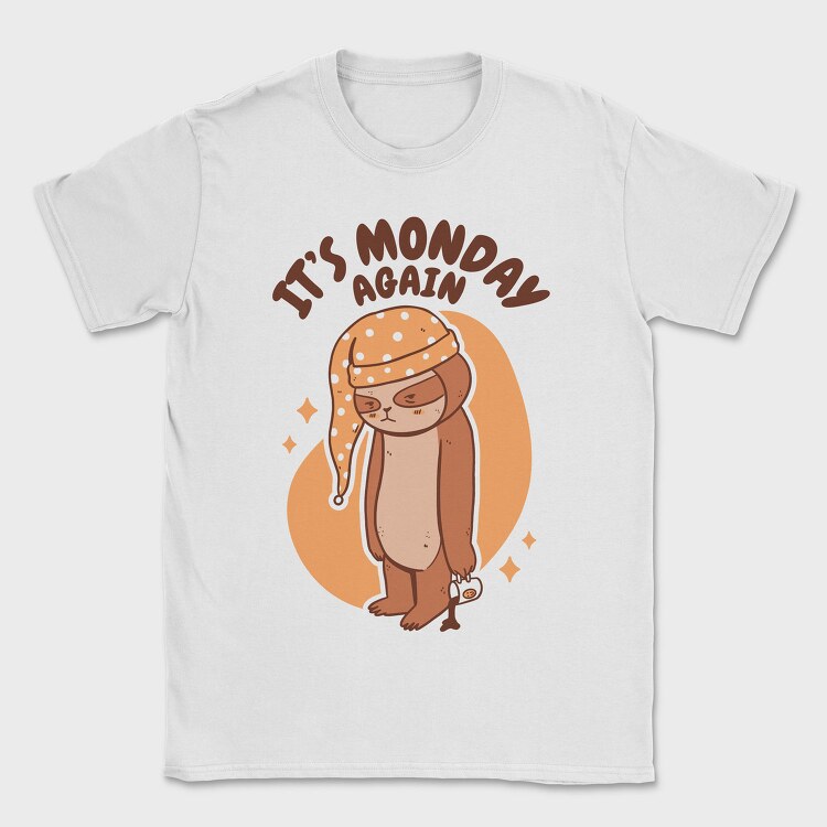Monday Sloth Cartoon Monday Again, Tricou Barbati (Unisex)