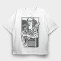 Mona Lisa Electric Guitar Rock, Tricou Oversize Barbati (Unisex)