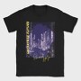 Modern City At Night Photograph Grunge Picture Uncertain Future, Tricou Barbati (Unisex)