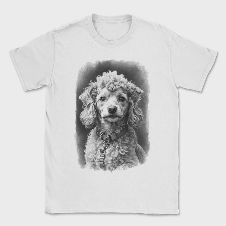 Miniature Poodle Portrait, Tricou Barbati (Unisex)