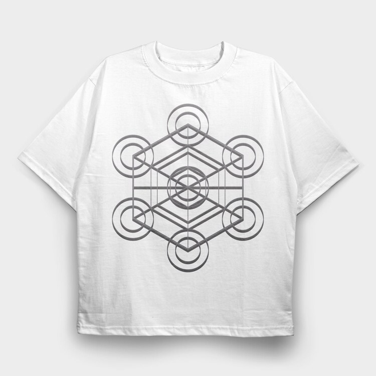 Metatron Cube, Tricou Oversize Barbati (Unisex)