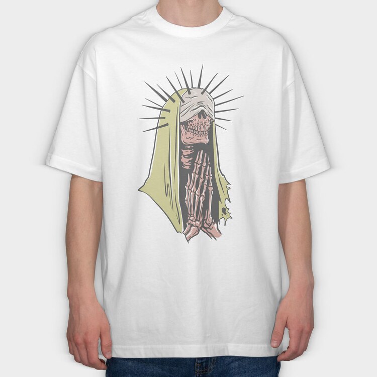 Skeleton Veil Prayer, Tricou Oversize Barbati (Unisex)
