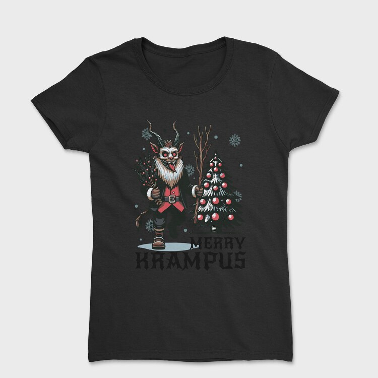 Merry Dark Krampus Cartoon, Tricou Femei