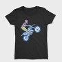 Sketched Motocross Bike Wheeling, Tricou Femei