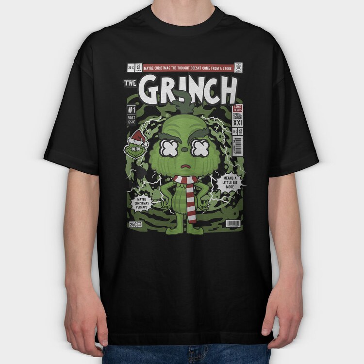 Grinchmas Comic Drop, Tricou Oversize Barbati (Unisex)