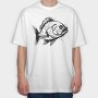 Sketch Of A Fish, Tricou Oversize Barbati (Unisex)